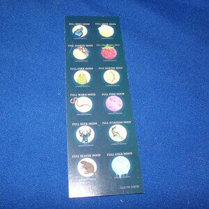 Vintage Old Farmer's Almanac Full Moon Bookmark